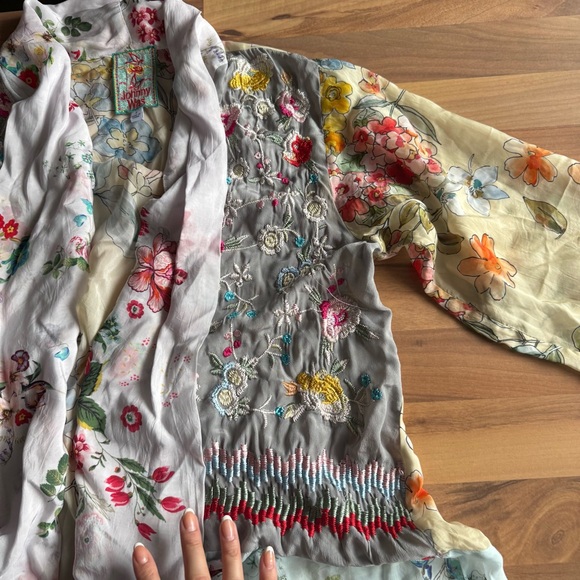Johnny Was Pastel Floral Silk Kimono Size‎ Small - Picture 12 of 16